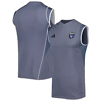 adidas San Jose Earthquakes 2023 On-Field Sleeveless Training Jersey