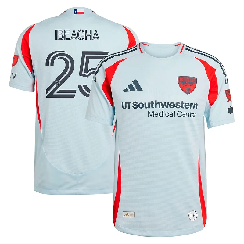 adidas Sebastien Ibeagha Light FC Dallas 2025 The Inferno Kit Authentic Player Jersey