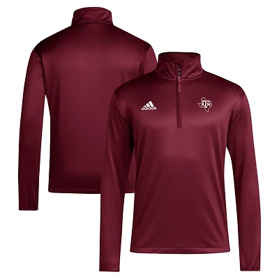 adidas Texas AM Aggies 2024 Coaches Sideline Quarter-Zip Top