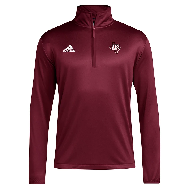 adidas Texas AM Aggies 2024 Coaches Sideline Quarter-Zip Top