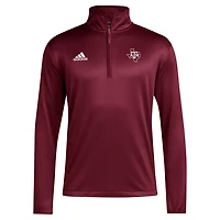 adidas Texas AM Aggies 2024 Coaches Sideline Quarter-Zip Top