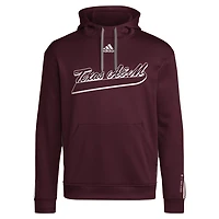 adidas Texas AM Aggies 2024 Sideline Travel Pullover Hoodie