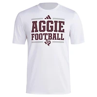 adidas Texas AM Aggies Locker Football Pre-Game AEROREADY T-Shirt