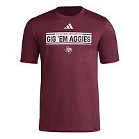 adidas Texas AM Aggies Locker Slogan Pre-Game T-Shirt