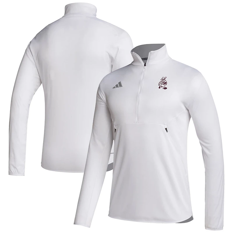 adidas Texas AM Aggies Ol' Sarge Sideline Knit Quarter-Zip Pullover Top