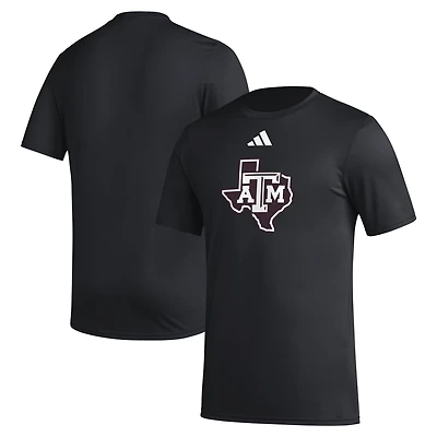 adidas Texas AM Aggies Primary Locker Logo Pre-Game AEROREADY T-Shirt