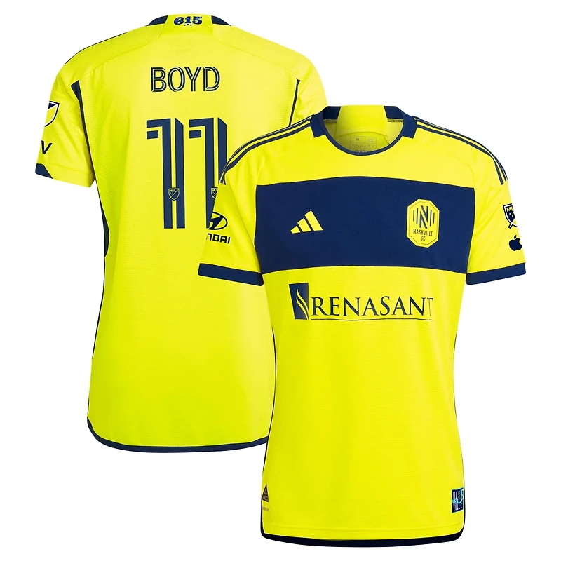 adidas Tyler Boyd Nashville SC 2024 The 615 Kit Authentic Player Jersey