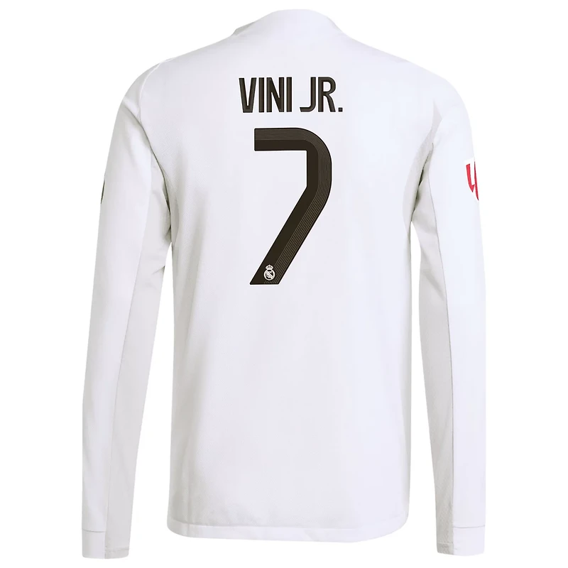 adidas Vini Jr Real Madrid 2025 26 Home Authentic Long Sleeve Jersey