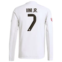 adidas Vini Jr Real Madrid 2025 26 Home Authentic Long Sleeve Jersey