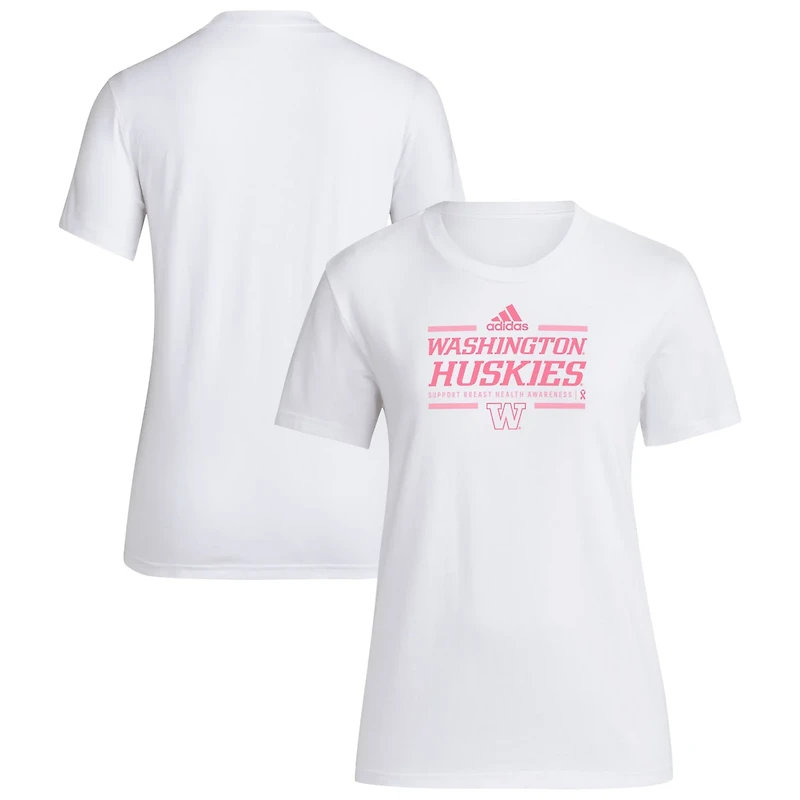 adidas Washington Huskies 2024 Breast Cancer Awareness Pregame T-Shirt