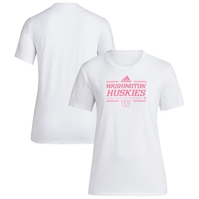 adidas Washington Huskies 2024 Breast Cancer Awareness Pregame T-Shirt