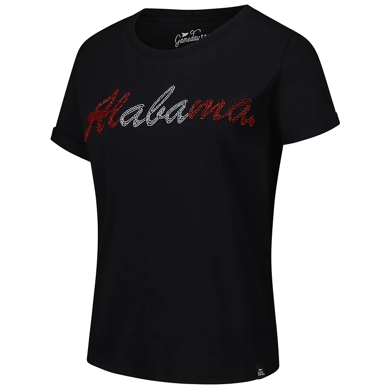 Alabama Crimson Tide Hand Sewn Beaded Script T-Shirt