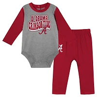 Alabama Tide Double Up Long Sleeve Bodysuit  Pant Set