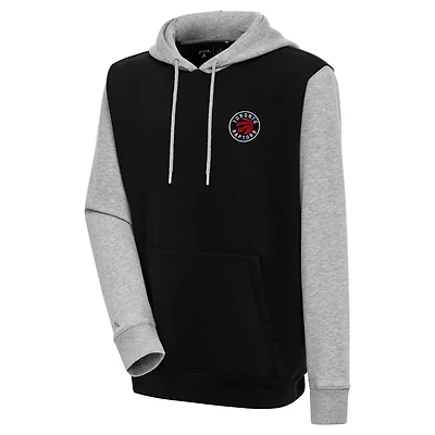 Antigua /Heather Gray Toronto Raptors Victory Colorblock Pullover Hoodie