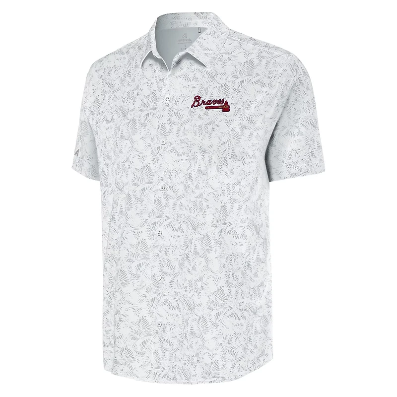 Antigua Atlanta Braves Lush Button-Up Shirt