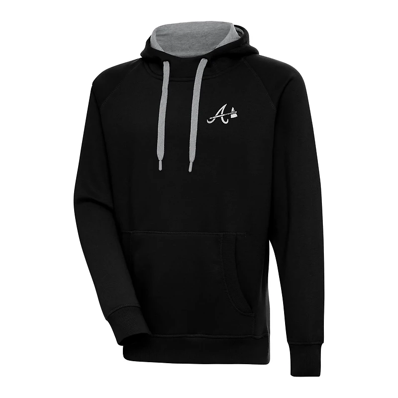 Antigua Atlanta Braves Metallic Victory Pullover Hoodie