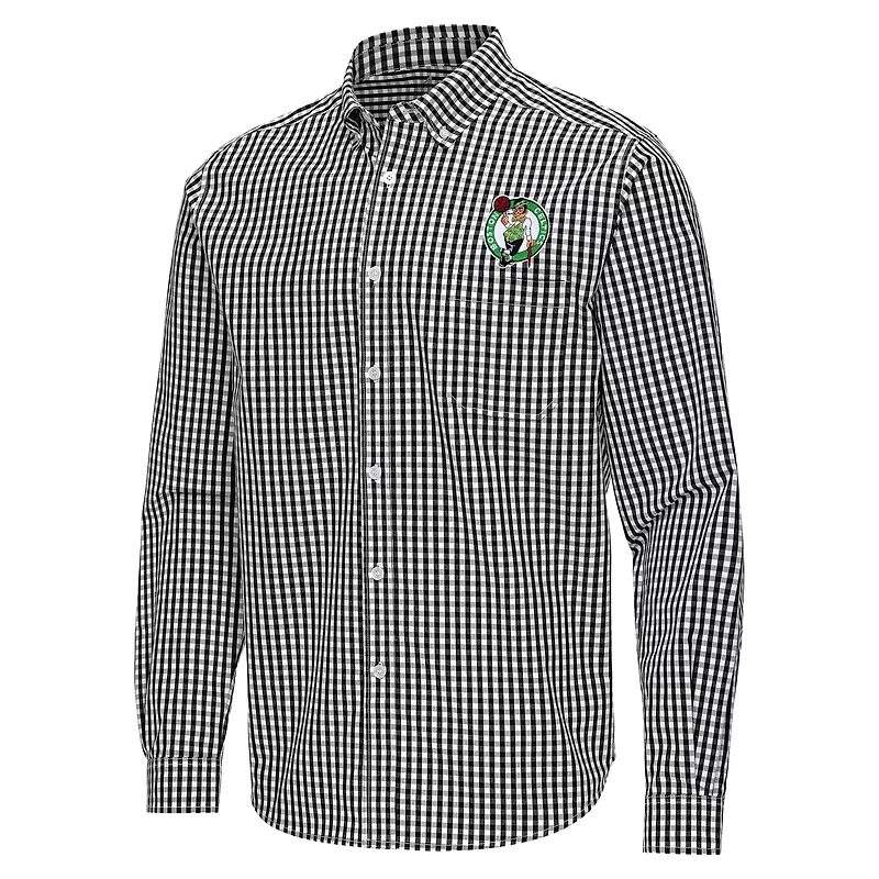 Antigua Boston Celtics Ellis Woven Tri-Blend Button-Down Shirt