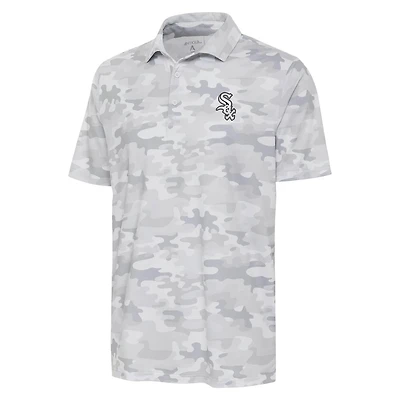 Antigua Chicago Sox Brushed Metallic Logo Collide Polo