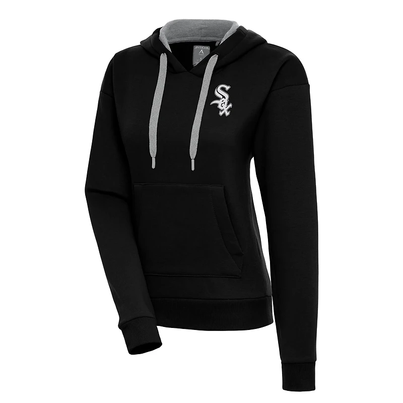 Antigua Chicago Sox Brushed Metallic Victory Pullover Hoodie