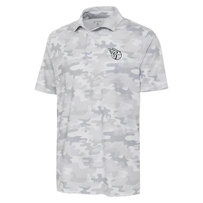 Antigua Cleveland Guardians Brushed Metallic Logo Collide Polo