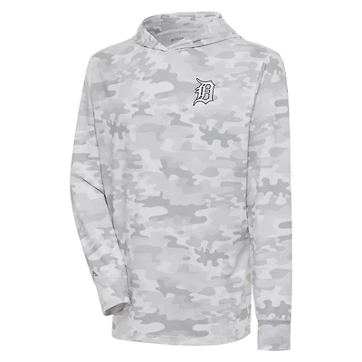 Antigua Detroit Tigers Brushed Metallic Logo Sector Pullover Hoodie