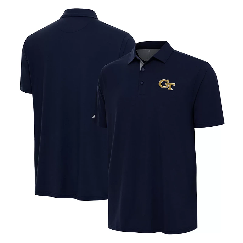 Antigua Gray Georgia Tech Yellow Jackets Era Polo