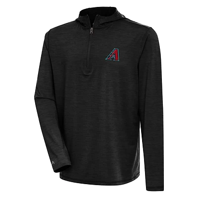 Antigua Heather Arizona Diamondbacks Tidy Quarter-Zip Hoodie