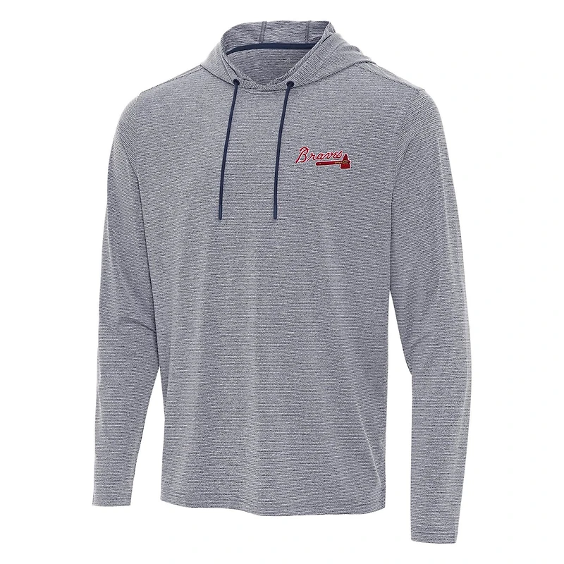 Antigua Heather Atlanta Braves Changeover Hoodie