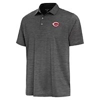 Antigua Heather Cincinnati Reds Layout Polo