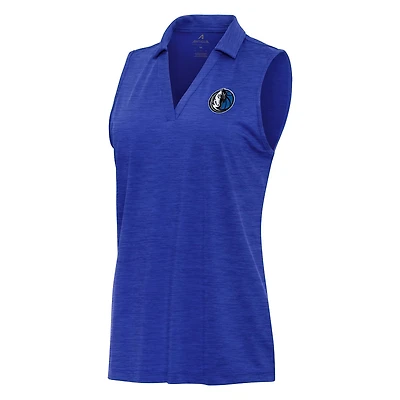 Antigua Heather Dallas Mavericks Layout Sleeveless V-Neck Polo
