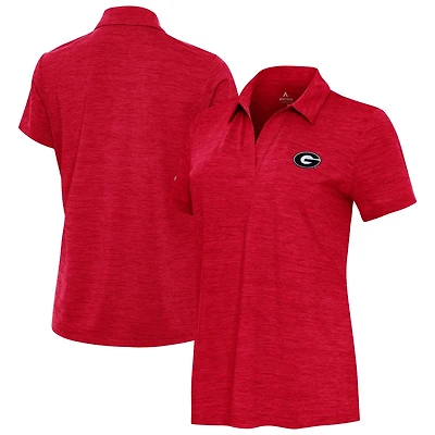 Antigua Heather Georgia Bulldogs Layout V-Neck Polo