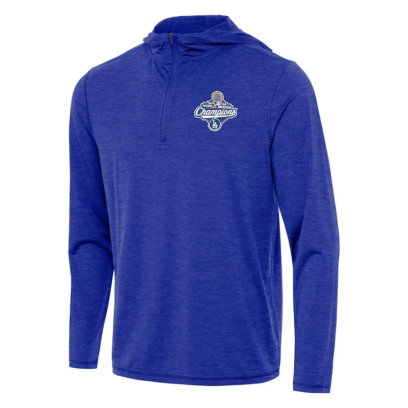 Antigua Heather Los Angeles Dodgers 2025 World Series Champions Tidy Quarter-Zip Hoodie