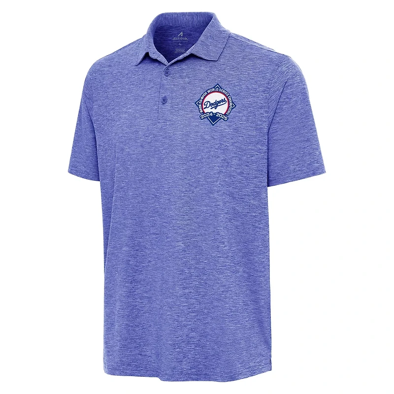 Antigua Heather Los Angeles Dodgers Back-to-Back World Series Champions Par 3 Polo