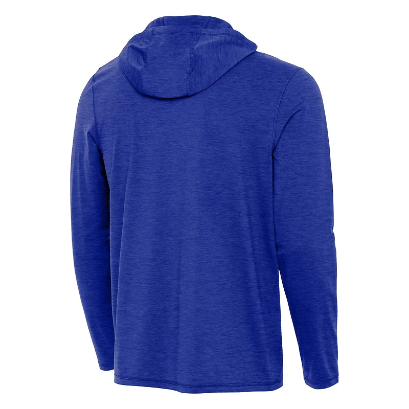 Antigua Heather Los Angeles Dodgers Back-to-Back World Series Champions Tidy Quarter-Zip Hoodie