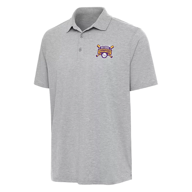 Antigua Heather LSU Tigers 2025 NCAA Baseball College World Series National Champions Par 3 Polo