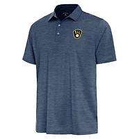 Antigua Heather Milwaukee Brewers Layout Polo