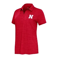 Antigua Heather Nebraska Huskers Layout V-Neck Polo