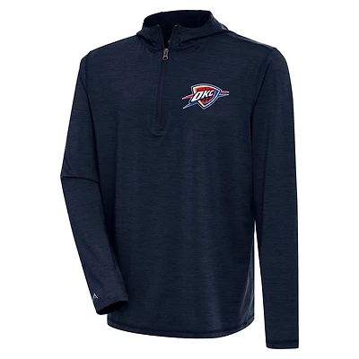 Antigua Heather Oklahoma City Thunder Tidy Quarter-Zip Lightweight Pullover Top