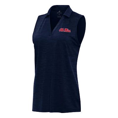 Antigua Heather Ole Miss Rebels Layout Sleeveless V-Neck Polo