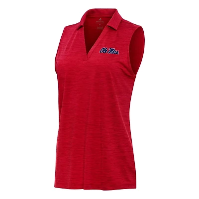 Antigua Heather Ole Miss Rebels Layout Sleeveless V-Neck Polo