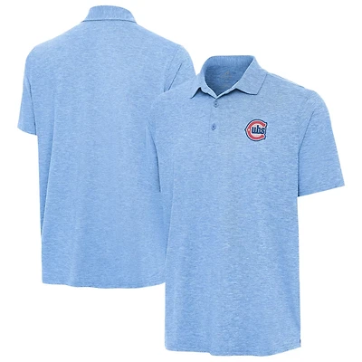 Antigua Heather Powder Chicago Cubs Alternate Logo Par 3 Polo