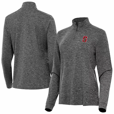 Antigua Heather Stanford Cardinal Mentor Quarter-Zip Top