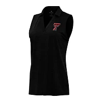 Antigua Heather Texas Tech Raiders Layout Sleeveless V-Neck Polo