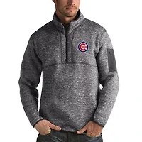 Antigua Heathered Chicago Cubs Fortune Half-Zip Sweater