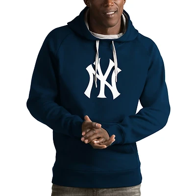 Antigua Heathered Gray New York Yankees Victory Pullover Hoodie