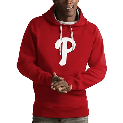 Antigua Heathered Gray Philadelphia Phillies Victory Pullover Hoodie