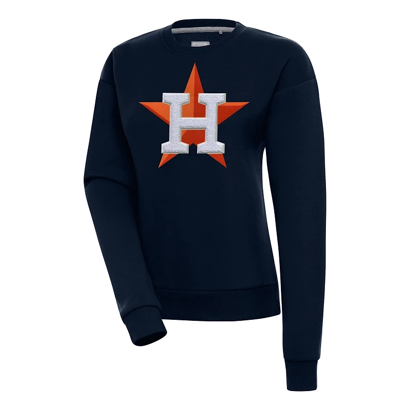 Antigua Houston Astros Victory Chenille Pullover Sweatshirt
