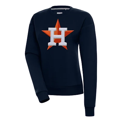 Antigua Houston Astros Victory Chenille Pullover Sweatshirt