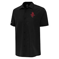 Antigua Houston Rockets Activate Woven Short Sleeve Button-Up Shirt