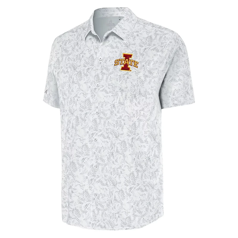 Antigua Iowa State Cyclones Lush Button-Up Shirt
